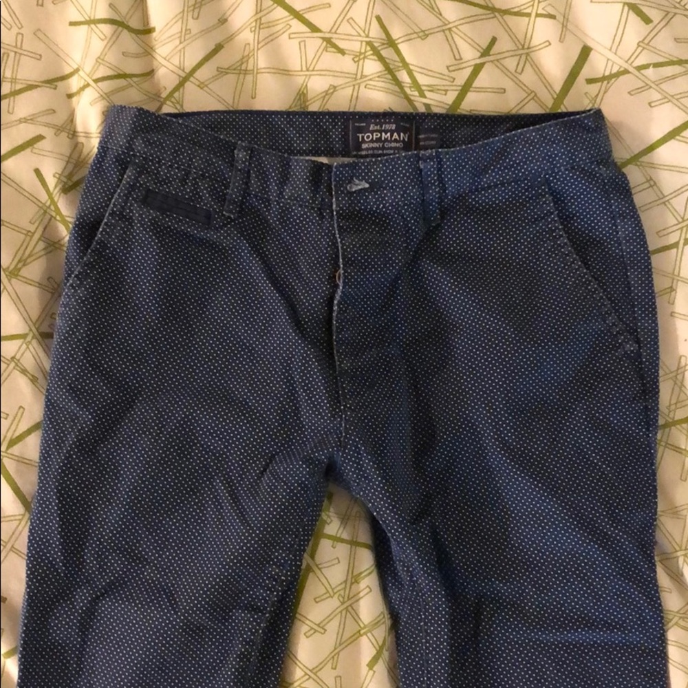 Topman Polka Dot Skinny Chino Pants